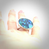 Hand made Paua Shell ring with sterling silver. Paua Shell ring with sterling silver hand made here in New Zealand. Shipping is included in the price.
